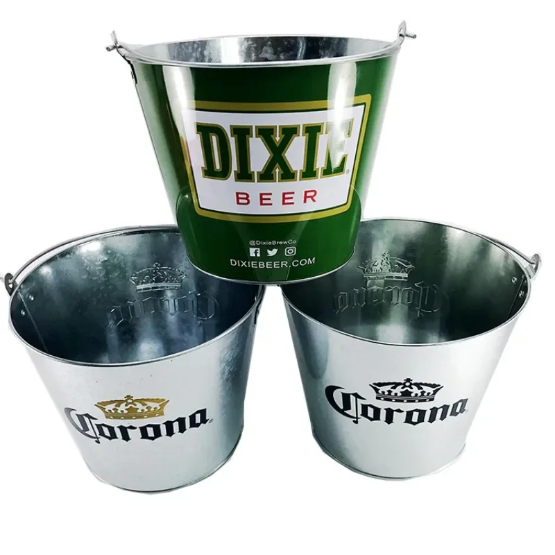 5L of Zinc Iron Champagne Wine Beer Ice Bucket Cooler for Home Party Bar