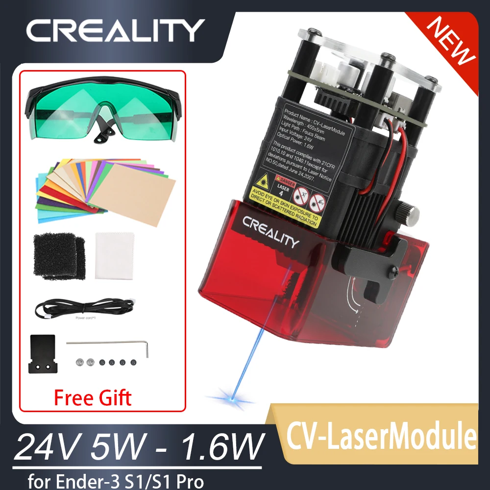 Creality Cv-kit de Módulo Laser 1.6w 5w 10 24v Proteção de Segurança com Foco Preciso para Ender3 s1 Ender-3 s1 Pro Ender-3 s1 Plus