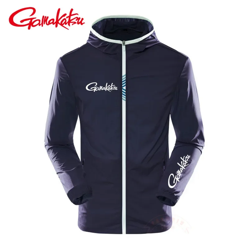 

Gamakatsu New Men's Fishing Clothing Thin Style Elastic Ice Silk Clothing Sun Protection Outdoor Ultra-thin Jacket Beach Top
