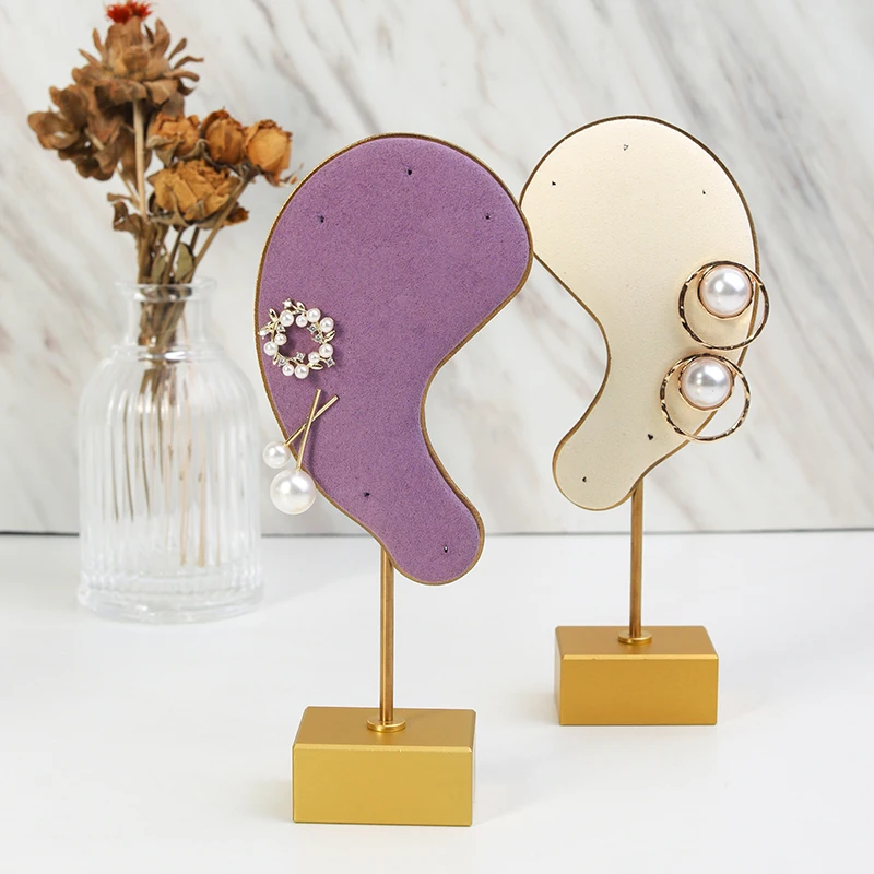 Jewelry Rack Ear Shaped Ear Studs Organizer Colorful Creative Earring Display Shelf Metal High-end Jewelry Display Stand