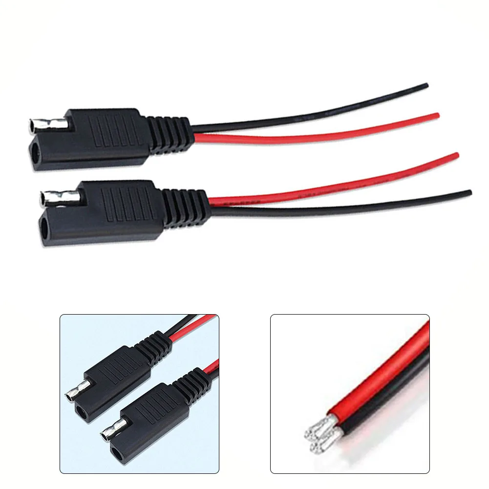 

1Pair SAE Single Ended ExtensionCable,18AWG SAE Quick Disconnect Plug Cable 15CM 2.7*5.4mm Tool Accessories