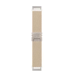 Garmin Quickfit Parachute - Style Nylon Canvas Watch Strap with Buckle Adjustment - 22mm (Beige)