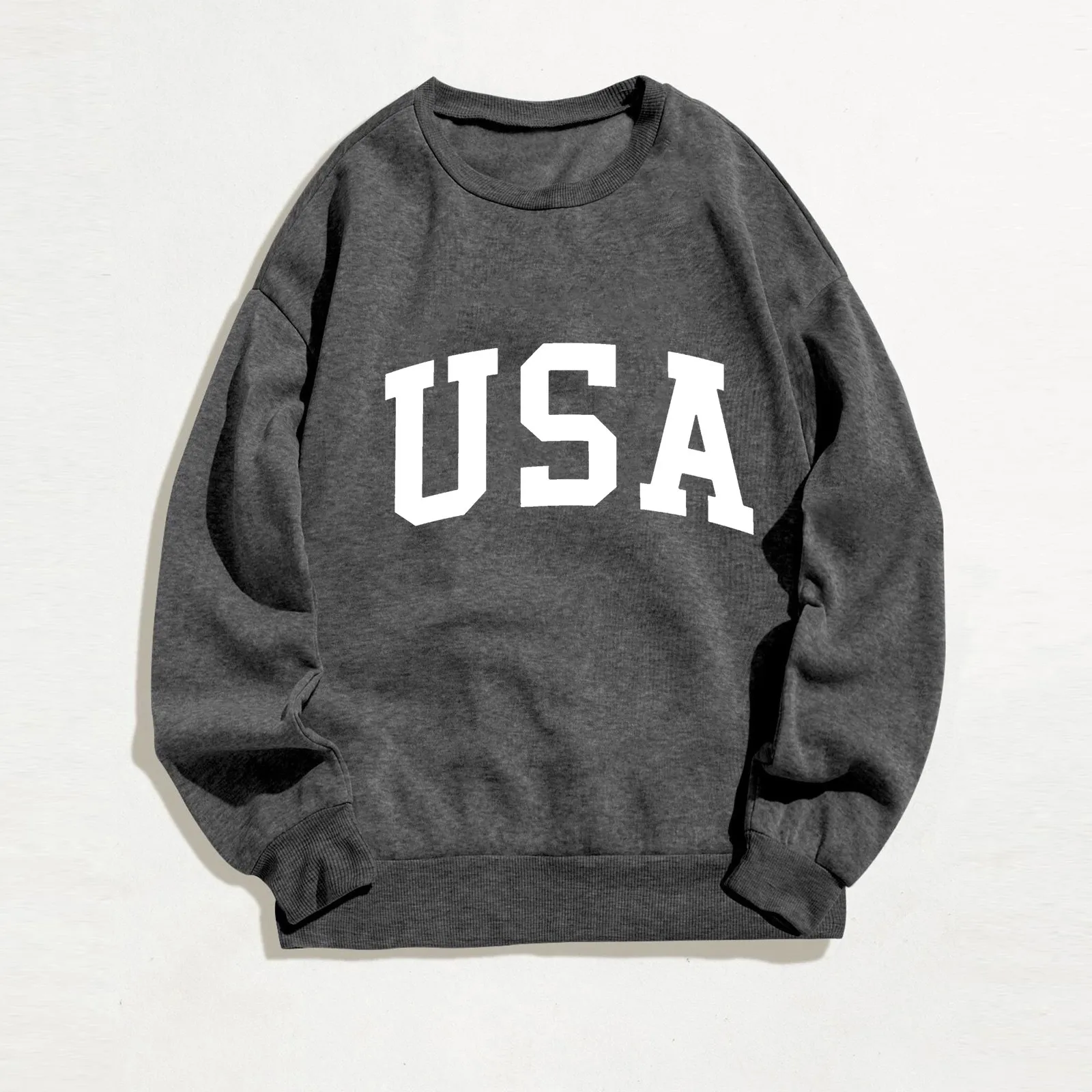 

Womens Casual Long Sleeve Crew Neck Letter Printed Pullover Hoodless Sweatshirts Fit Blouse Cardigan Women Dressy Long
