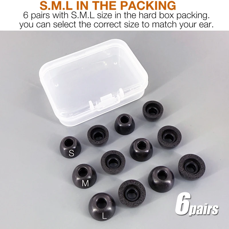 Replacement Memory Foam Ear Tips for Raycon Everyday/Fitness/Impact Earbuds, Black