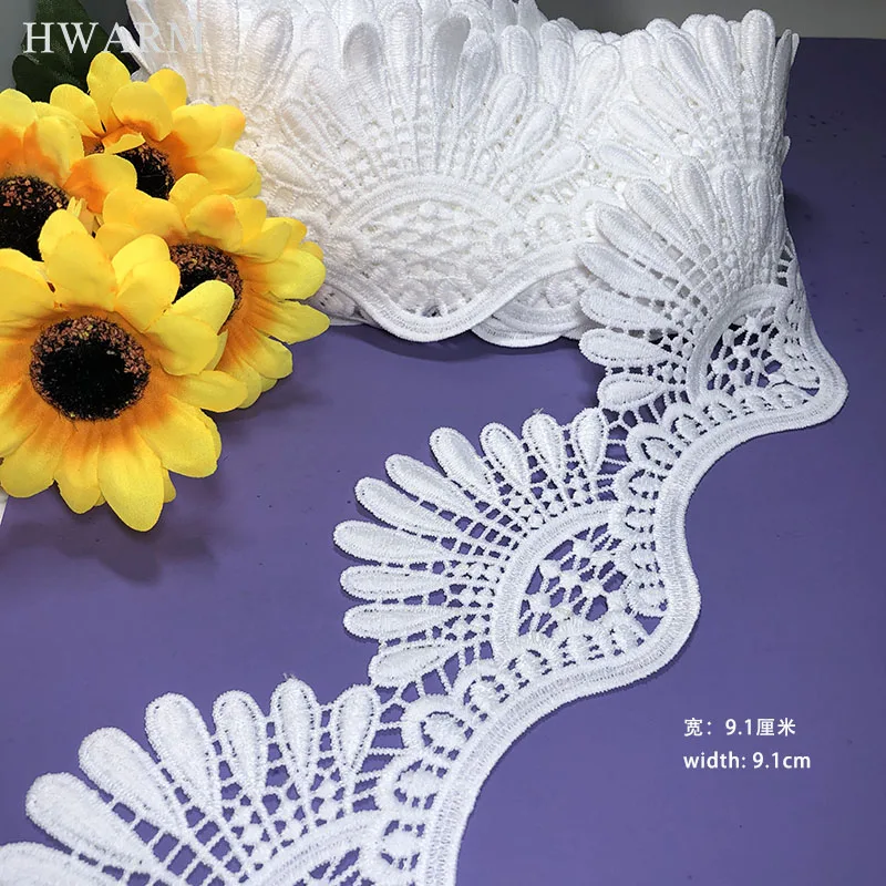 Dress Sewing New Pattern 10yard Lace Fabric Trim Accessories Embroidery Ribbon Diy Ivory Computer Milksilk Bar Code Skirt Deco