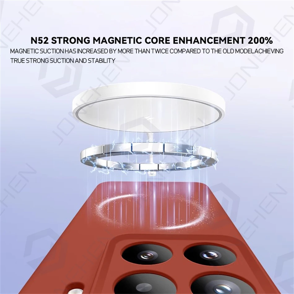 Sleek Candy Liquid Silicone Magnetic Phone Case with Magsafe Wireless Charging Compatibility