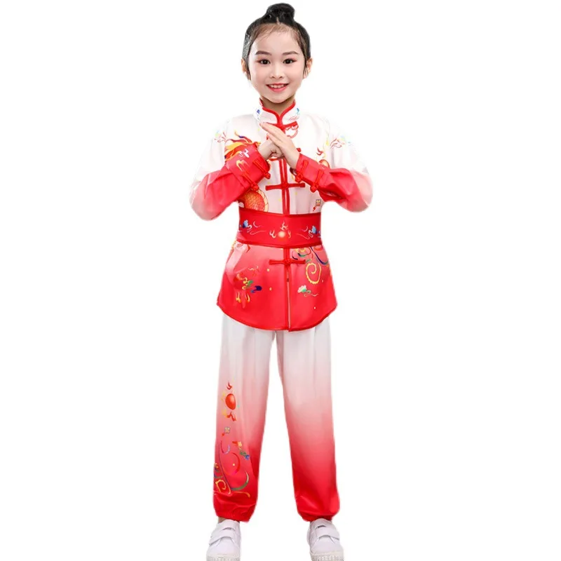 Martial Arts Costumes male and female children show training kung fu group competition clothing summer and autumn