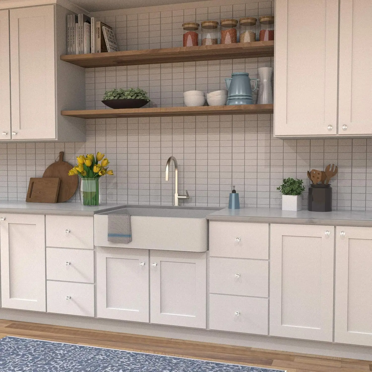 Crystal Palace Collection Cabinet Knobs, Kitchen Handles for Cabinets and Drawers and Bathroom Hardware, 1-1/4 Inch