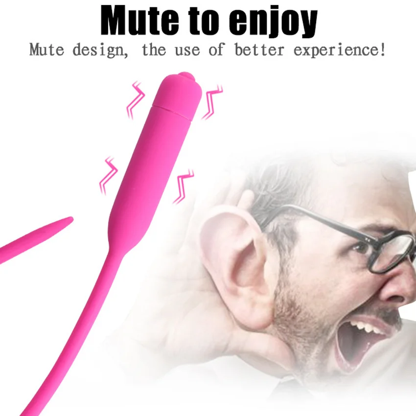 Male Masturbator Urethral Vibrator Penis Plug Silicone Urethral Sounds Catheter 10 Speed Vibrating Dilators Trainer Sex Toys