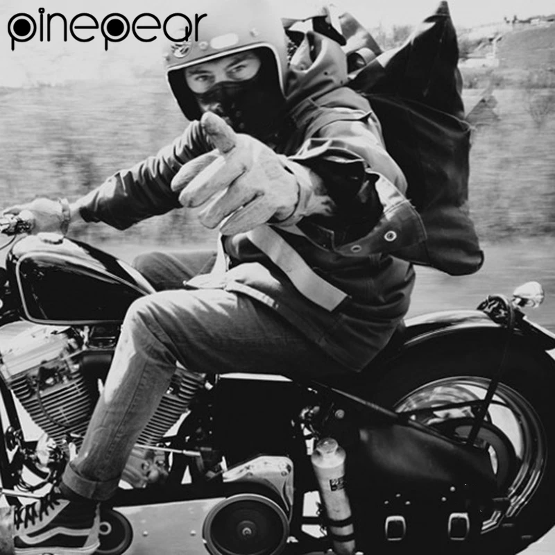 PinePear Leather Retro Punk Face Mask for Harley Motorcycle 3/4 Helmet and 1/2 Helmet Windproof Mask face mask
