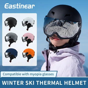 Eastinear's New Lightweight All-in-one Goggles Ski Helmet Men's and Women's Children's Outdoor Skiing and Snowboarding Equipment 1