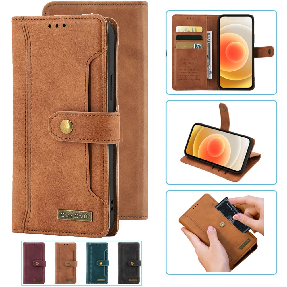 Magnetic Leather Flip Phone Case and Wallet
