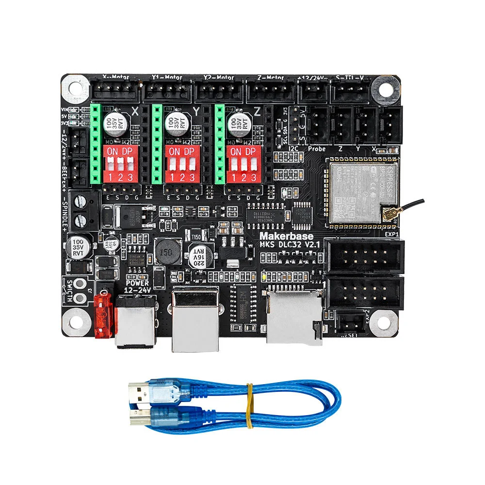 Makerbase 레이저 타각기 마더보드, MKS DLC32 V2.1, 32 비트 제어 보드, 와이파이 TS24, TS35-R 지지대, 20W, 40W 레이저 모듈