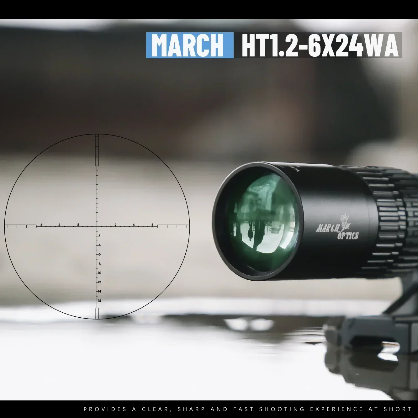 Rifle Scope Sight Wide Angle Hunting HT1.2-6X24WA for Hunting And Shotting Airsoft Air Guns with Mounts airsoft accessories