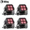 U'King 4Pcs/Set Square LED Par Lights 4X8W RGB LED Stage Light Remote&DMX Controlled DJ Light For Wedding Party Club Disco Event 1