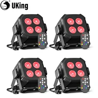 U'King 4Pcs/Set Square LED Par Lights 4X8W RGB LED Stage Light Remote&DMX Controlled DJ Light For Wedding Party Club Disco Event 1
