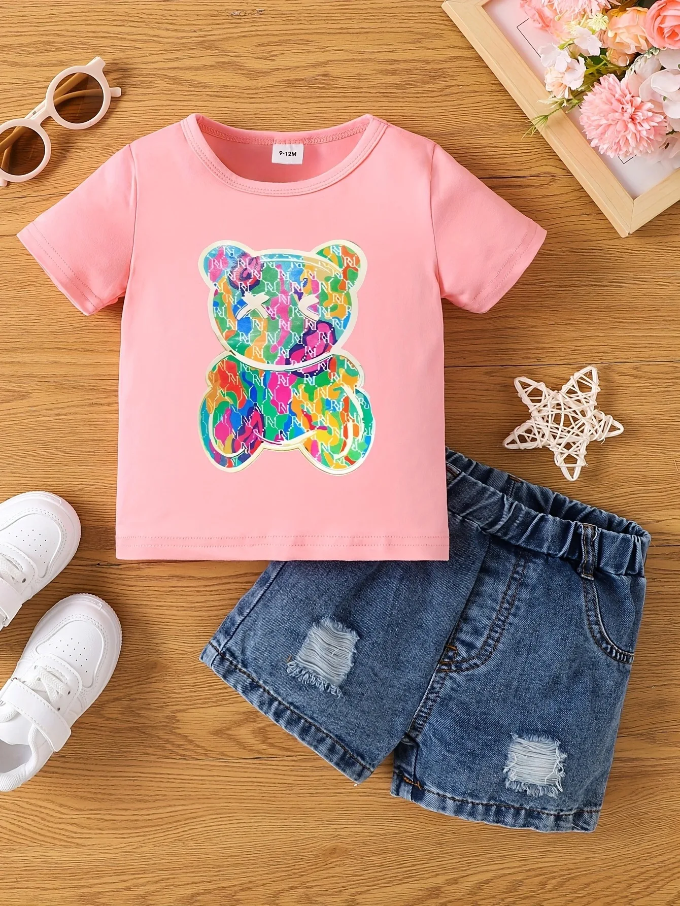 Aby Boys and Girls Summer Hot Painted Round Neck Short-sleeved Top Girls Just T-shirts. Shorts not included 15 S034b5ef430824754a612d0833a1bf96cZ
