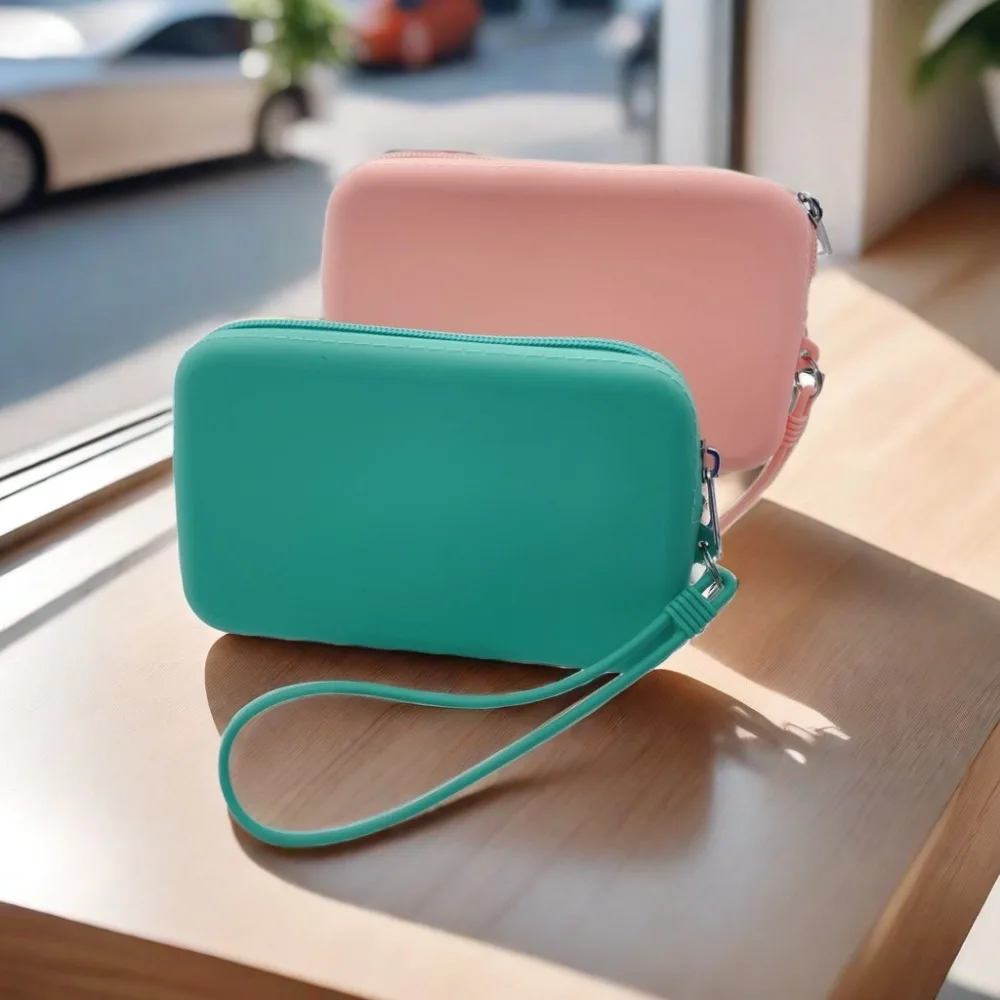 Rectangle Silicone Cosmetic Bag Coin Purse Small Item Bag Women 5