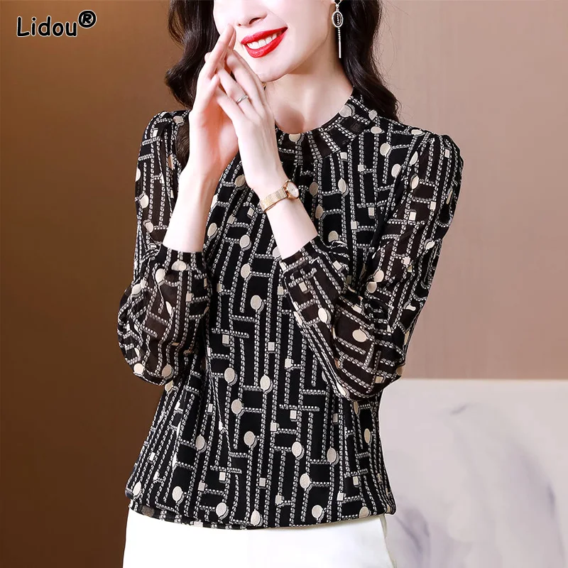 Slim Printing Hollow Out Pullovers Sexy Casual Spring Summer Thin Elegant Dignified Intellectual Temperament Women's Clothing solid color loose temperament button fashion elegant women s clothing 2023 thin autumn winter tops intellectual generous notched