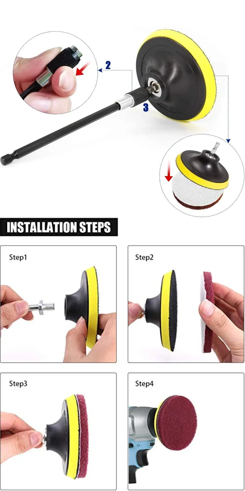 Juego de cepillos de limpieza multiusos para carro, herramienta de fijación de taladro eléctrico, cepillo de depurador eléctrico, pulidor de coche, Kit de cepillos para Detalles » Juego de cepillos de limpieza multiusos para carro
