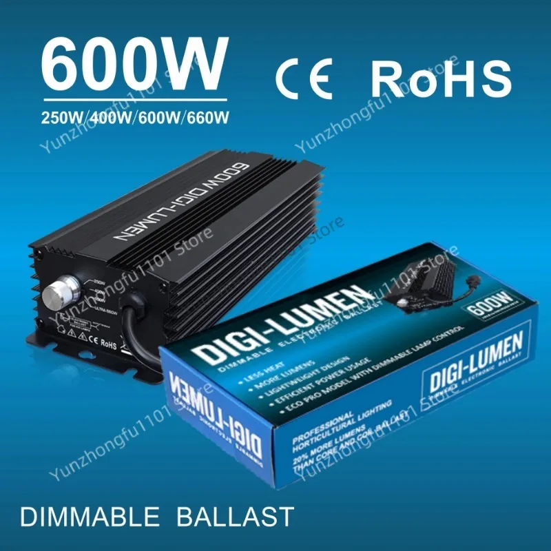 600W 디밍 가능 디지털 밸러스트, HPS 식물등 및 LED용