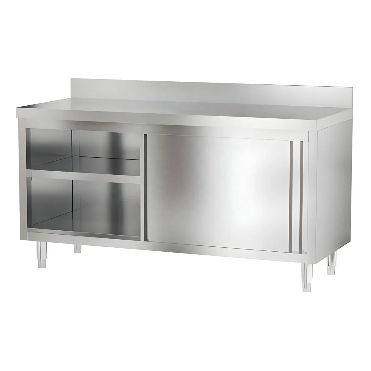 Manufacturer China Outdoor Kitchen Furniture 304 Stainless Steel Kitchen Cabinets With Storage Rack