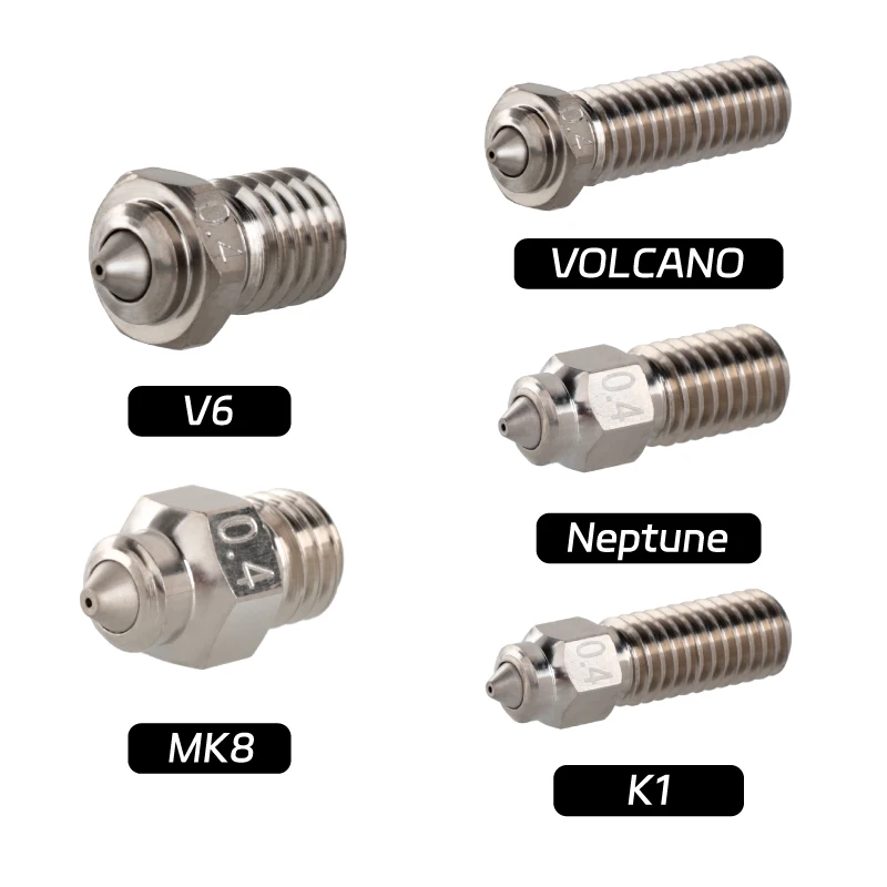 Mellow Dlc Aço Endurecido e Cobre 3d Impressora Bocal Resistente ao Desgaste Bimetálico hc v6 Vulcão Mk8 Hotend Neptune4 k1 - Imagem 3