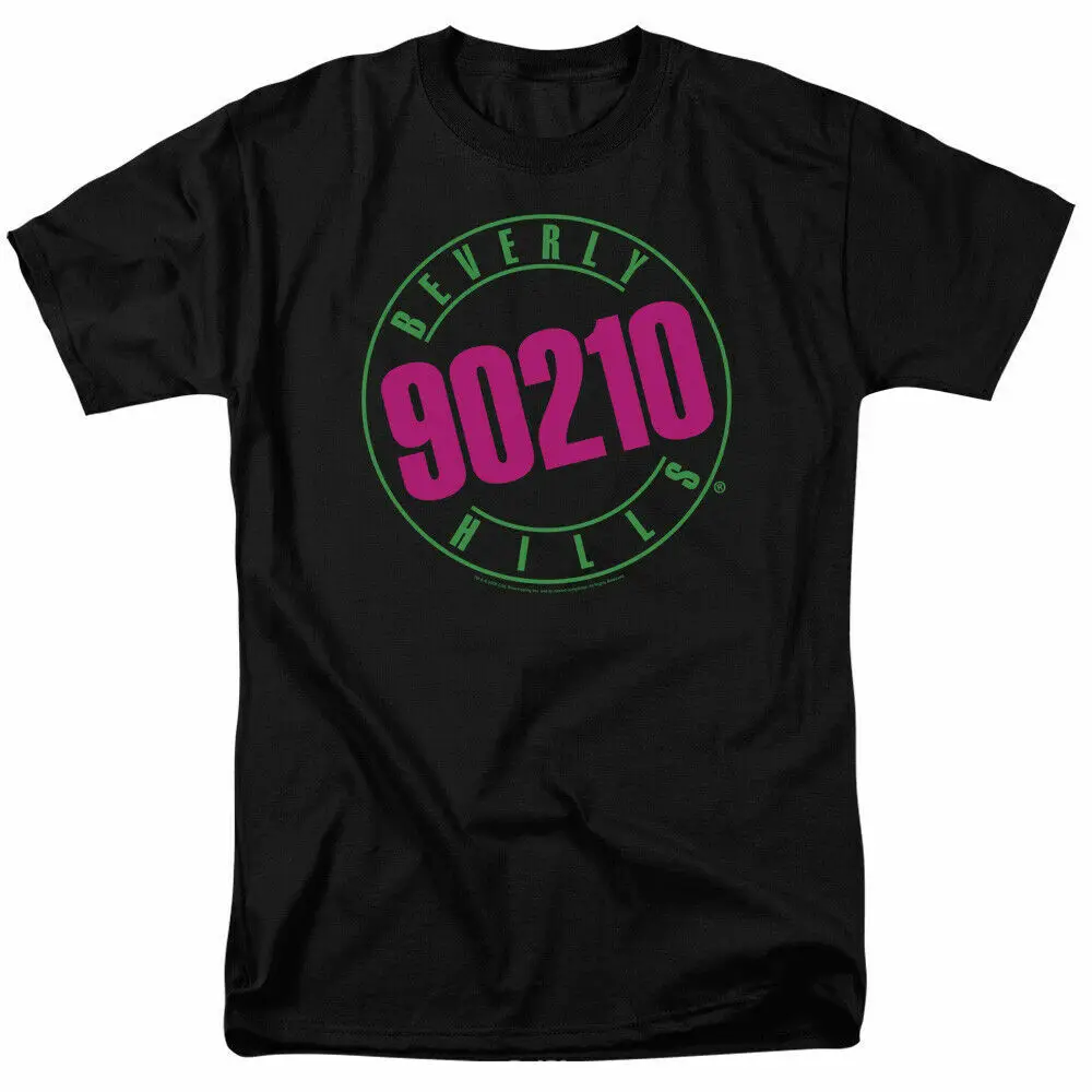 Maglietta Al Neon Beverly Hills 90210 Da Uomo Con Licenza Classic Merchandise Black