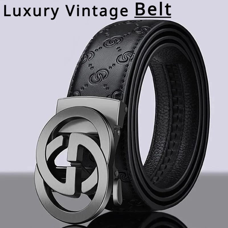 

Luxury Vintage Designer Brand 34mm Width Belt for Men High Quality Women Genuine Real Leather Belt Dress Strap Jeans Waistband