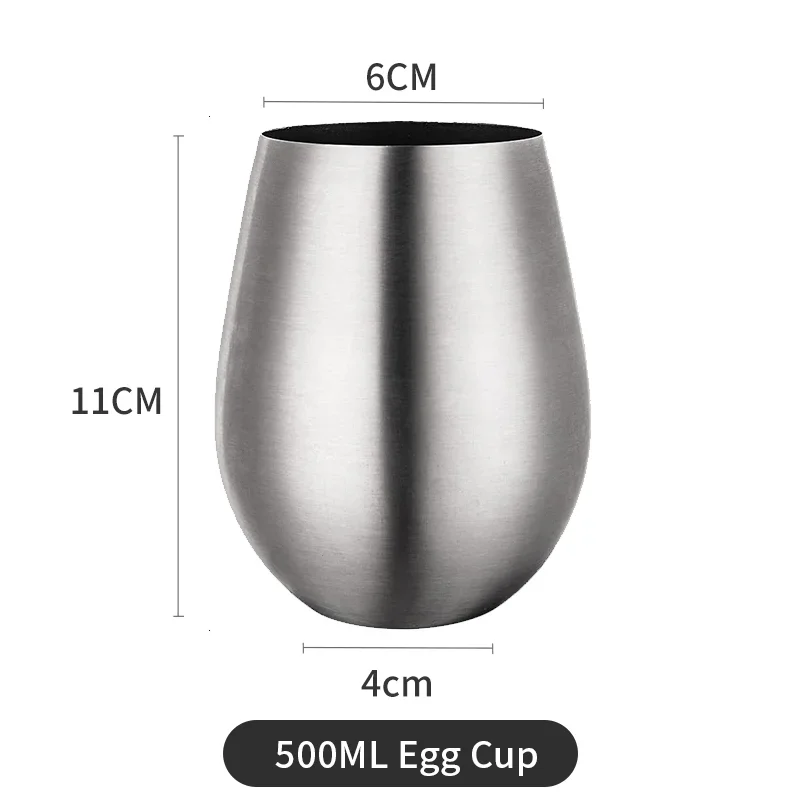 500ml Stainless Steel Beer Cup Wine Tumbler Bottomless wine glasses Cocktail Wine Glasses Big Capacity Metal Cups Camping Travel
