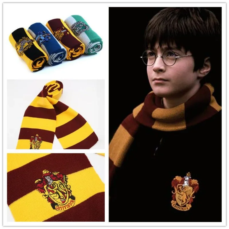 Student Campus Harri Potter Series CosPlay Scarf Hat Glove Gryffindor Hufflepuff Academy Badge Handsome Halloween Gathering Gift