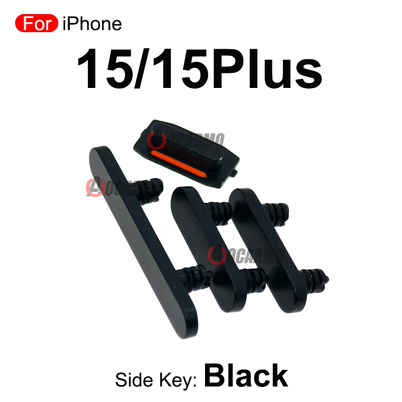 1Set Side Key Power Volume Buttons Black Yellow Pink Blue Green Replacement Parts For iPhone 15 15Plus