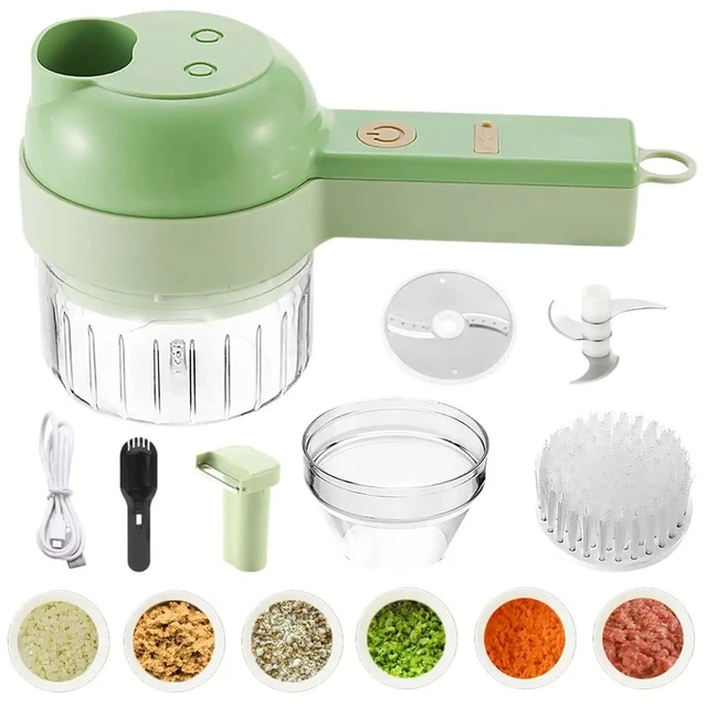 4 1 Handheld Electric Vegetable Cutter Set  Electric Vegetable Cutting  Machines - Fruit & Vegetable Tools - Aliexpress