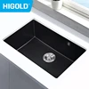 HIGOLD 30 Inch Kitchen Quartz Sink Single Bowl Topmount & Undermount Sink White Black Colorful Quartz High-Value Sink 3