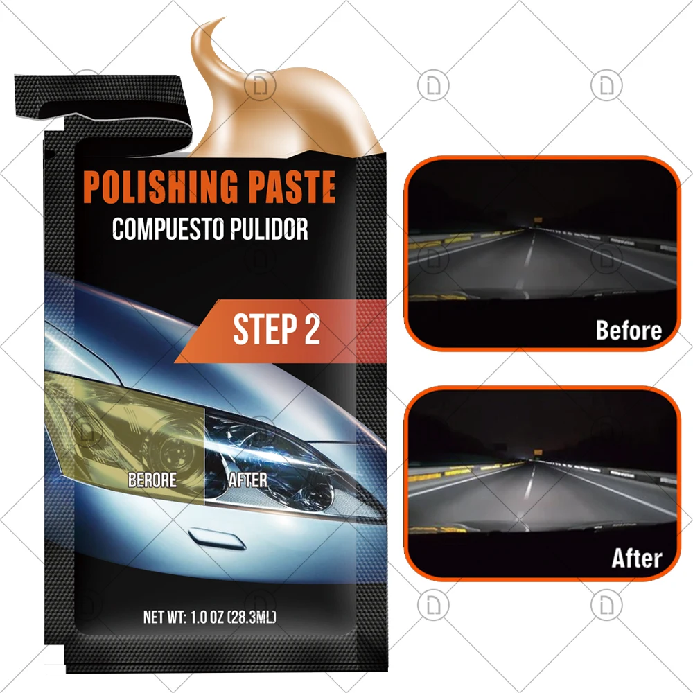 Car Lights Polishing Paste Headlight Restoration Kit Easy Heavy
