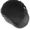 HT4294 PU Leather Beret Cap Men Black White Coffee Ivy  Flat Cap Thick Warm Fleece Lined Autumn Winter Hat Berets for Men 5