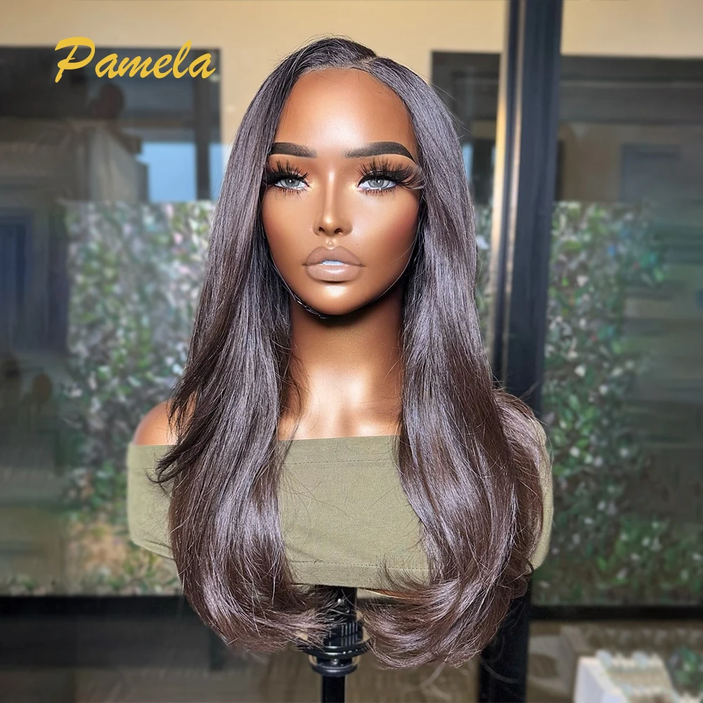 300% Density Glueless Wig Human Hair Straight 13X6 Transparent Lace Frontal Glueless Wig Bleached Knots For Woman Ready To Wear