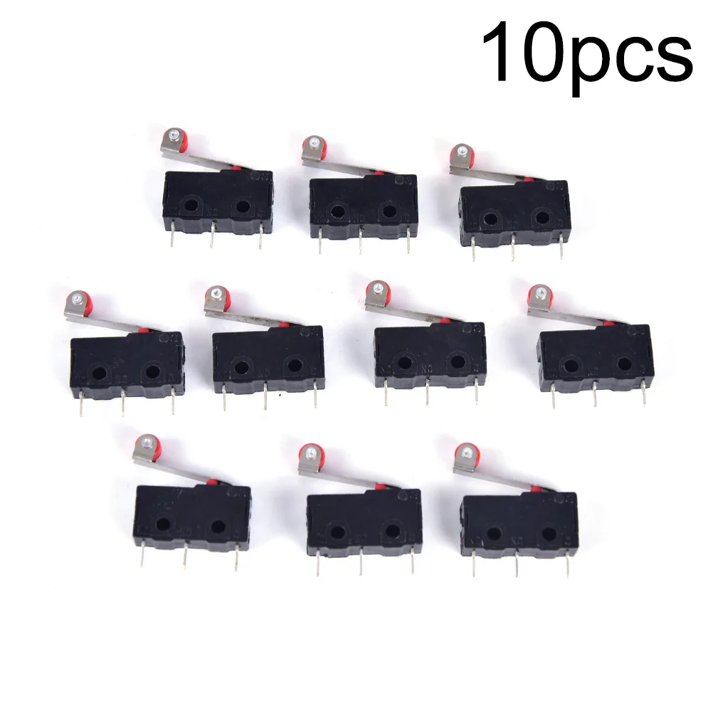 10Pcs/Set Mini 3-Pin Tact Switch Round Handle Clock Microswitch  KW12-3 5A 250V