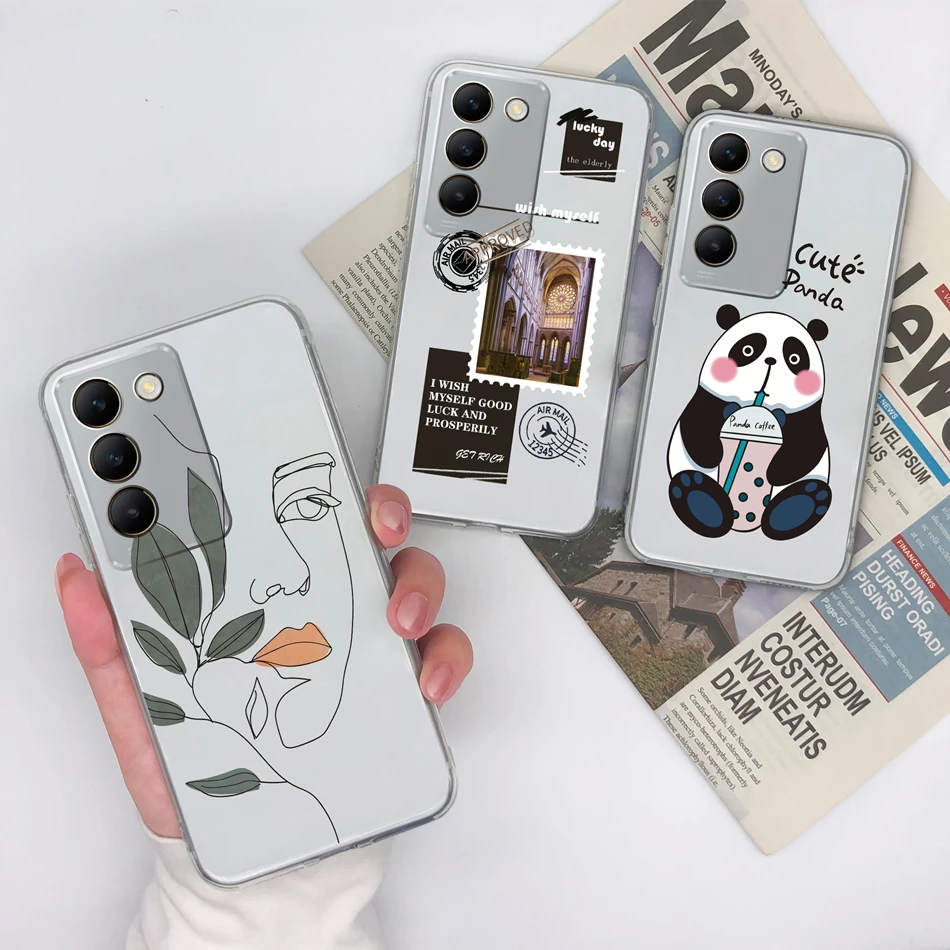 Floral Painted Transparent Shockproof Soft TPU Silicone Phone Case