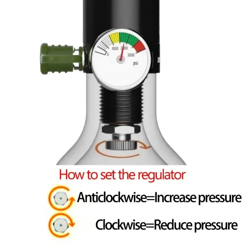 HUBEN-Power Cricket pressure regulator 1-3000psi rotate at the end The front can 360 degrees spray gun pressure regulator