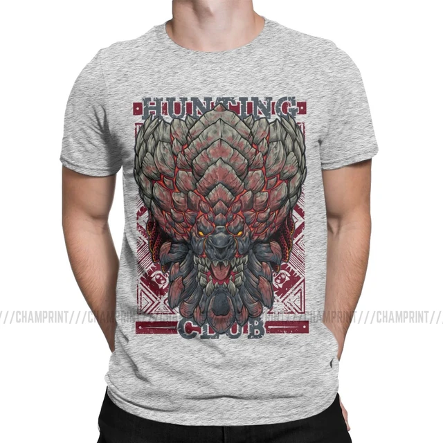 Hunting Club Bazel Monster Hunter World T Shirt for Men 100% Cotton Cool T  Shirts Rathian Dragon MHW Game Tees Short Sleeve| | - AliExpress