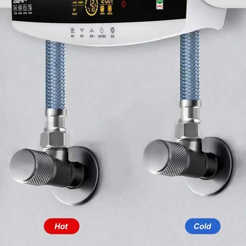 4 Points Faucet Inlet Triangle Valve G1/2 Brass Heater Water Stop Bathroom Toilet Washing Machine Universal Switch