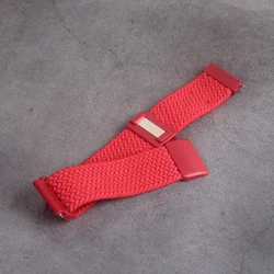 Braided Loop Magnetic Clasp Wristband for Smartwatches (18/20/22mm) (Chinese red)