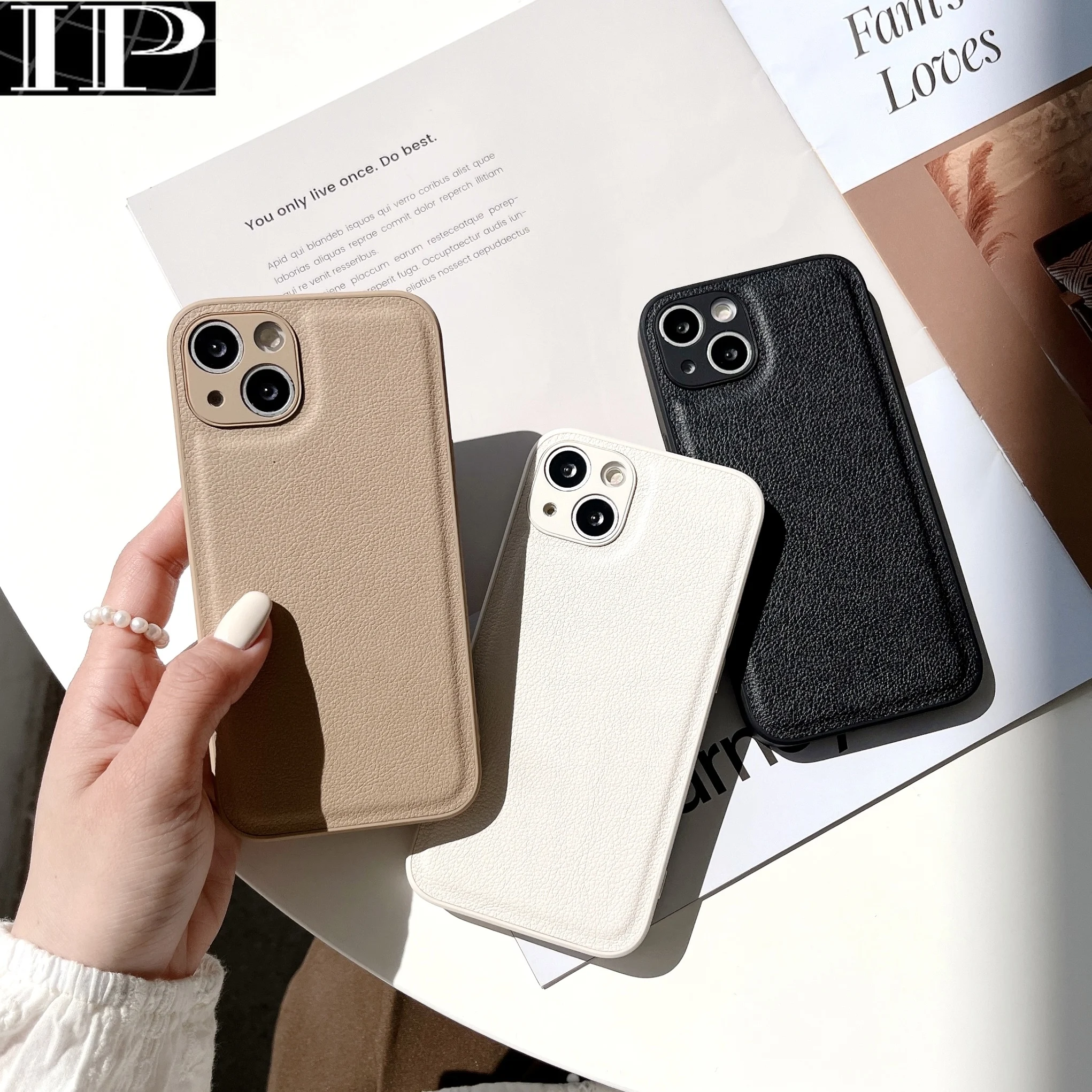 

Роскошный однотонный силиконовый чехол из искусственной кожи для телефона Iphone 11 12 13 14 15 Pro MAX X XR XS SE 7 8 Plus белый коричневый розовый чехол