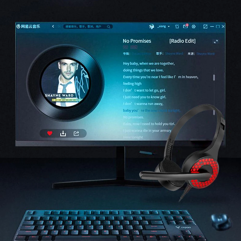 3.5mm Wired Gaming Headphones Game Headset Noise Cancelling Earphone with Microphone Volume Control for PS4 / Laptop / PC