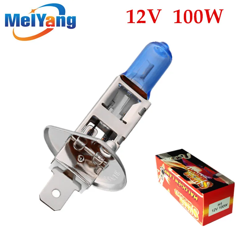1PCS Галогенна лампа для фар H1 100W/12V Супер біла автомобільна лампа для фар Довговічна протитуманна фара
