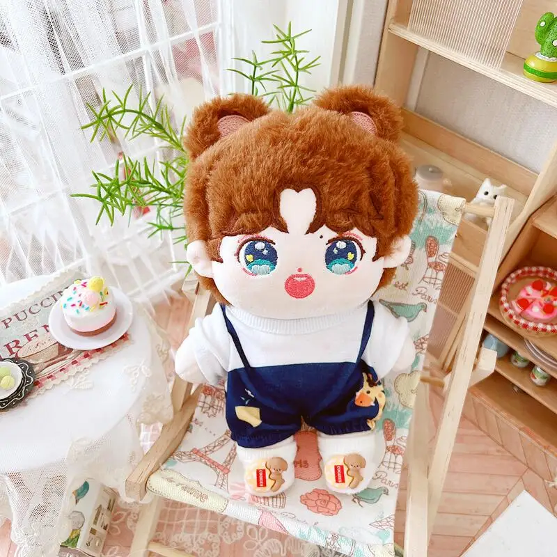 20cm Cute Idol Boy Doll Kawaii Stuffed Soft Cotton Plush Doll with Clothes for Girls Fans Collection Gifts Anime Game Periphery