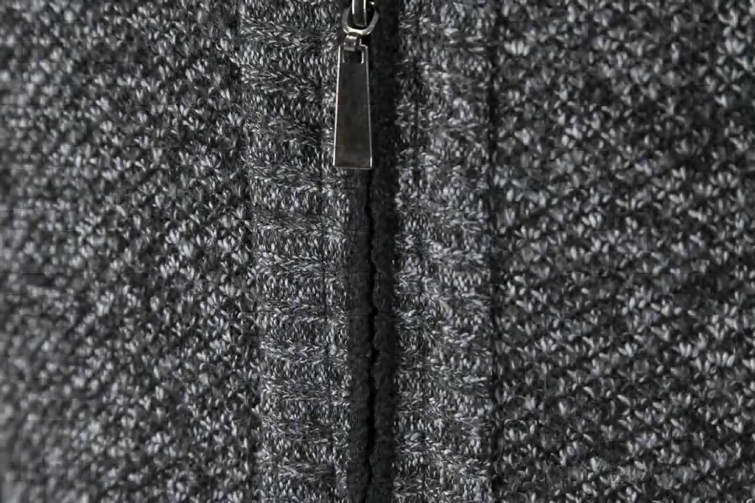 Maglione Cardigan Uomo Invernale Pesante Con Cerniera E Collo Alto - Caldo E Morbido Con Interno In Pile, Grigio Scuro, 2XL - 4