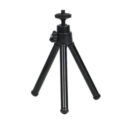 Compact Aluminum Alloy Desktop Tripod with Adjustable Flexible Stand (Black)
