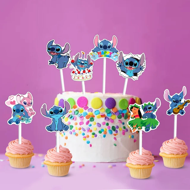 8pcs/set Disney Lilo & Stitch Cake Decor Cake Topper Birthday